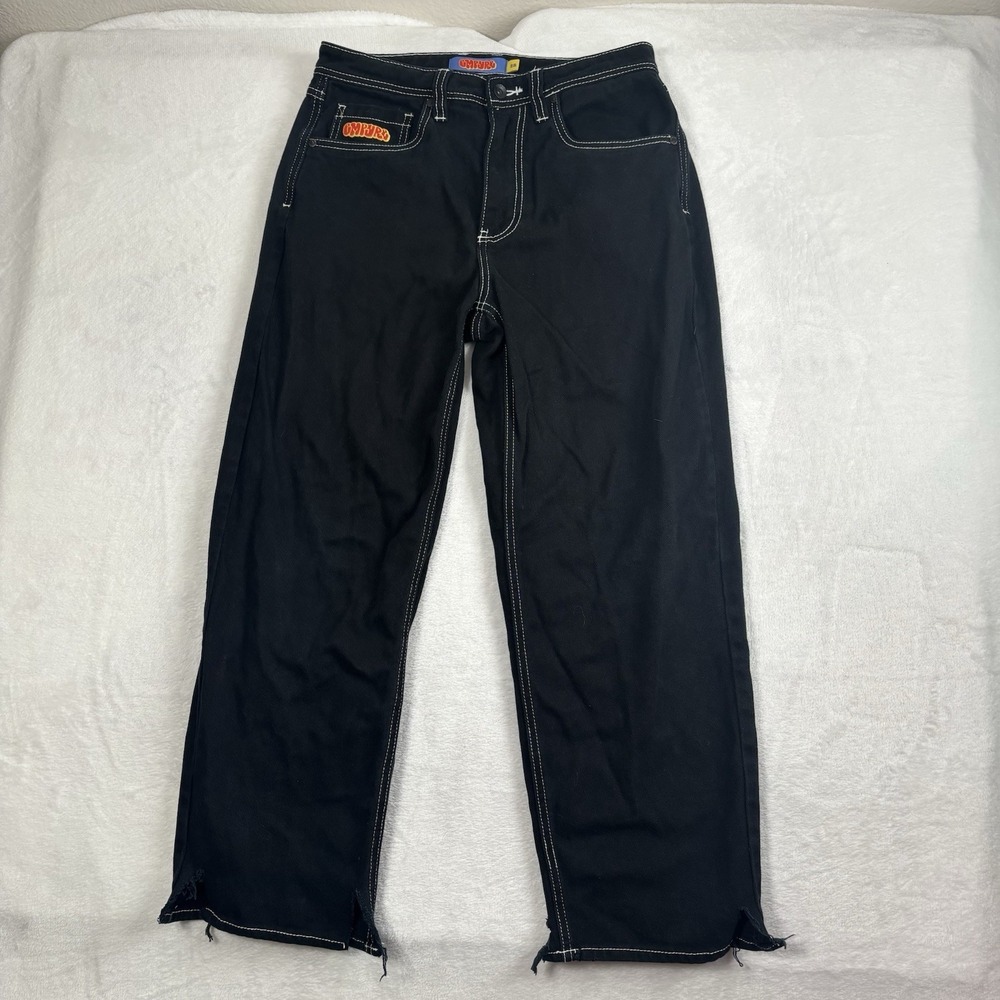 Y2K Empyre Black Denim Pants Jeans Men's Waist 31" x‎ 27" Inseam Distressed